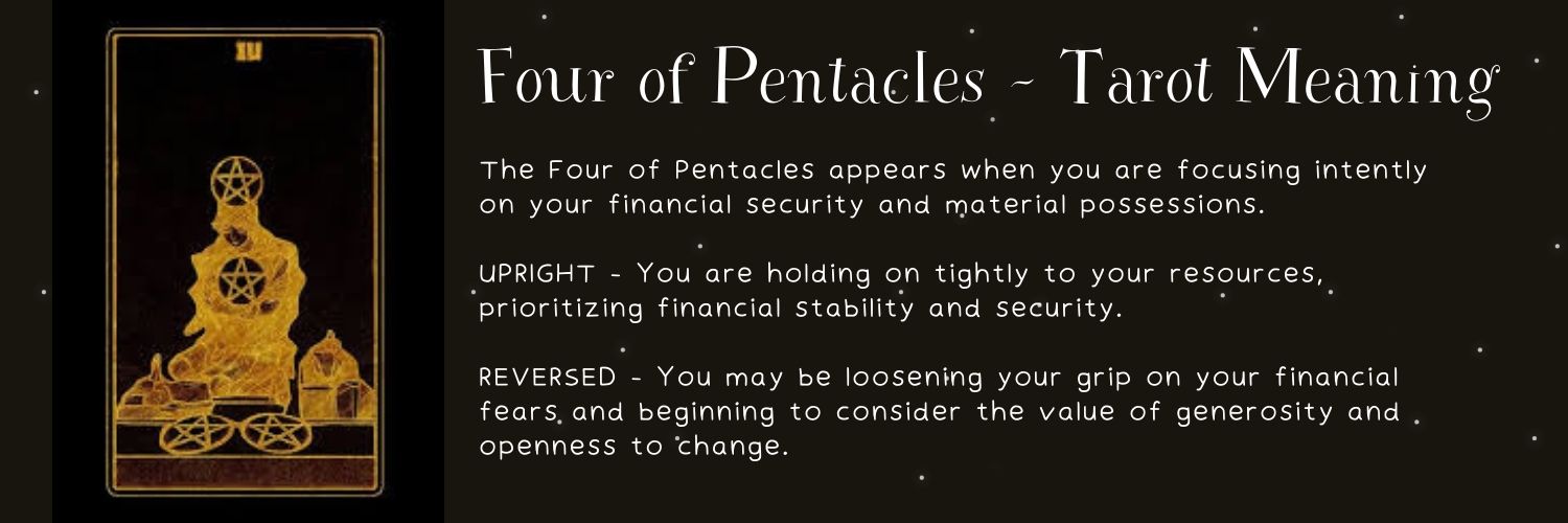Four of Pentacles - Tarot Card Meaning - Altar Gods